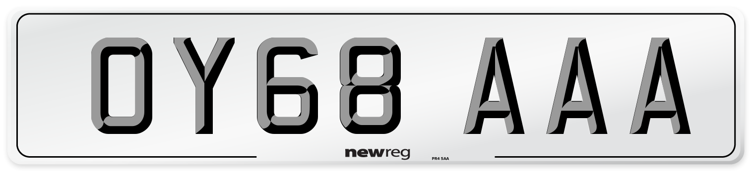 OY68 AAA Number Plate from New Reg